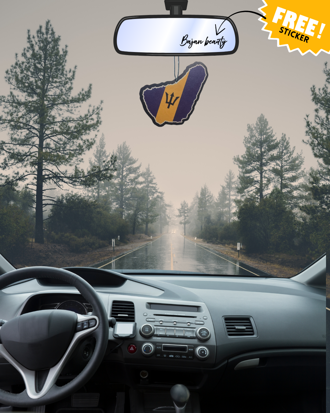 🇧🇧 coconut scented Barbados Car Freshener free sticker