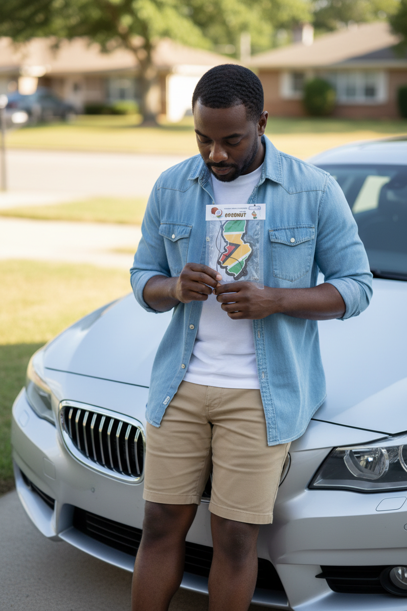 🇬🇾 coconut scented Guyana Car Freshener + free sticker